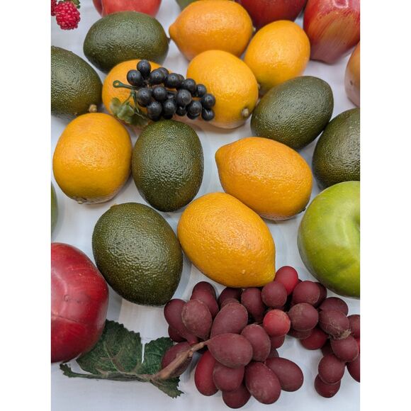 31 pcs Artificial Faux Realistic Fruit Lemons Limes Grapes Apples Plum - Picture 7 of 7